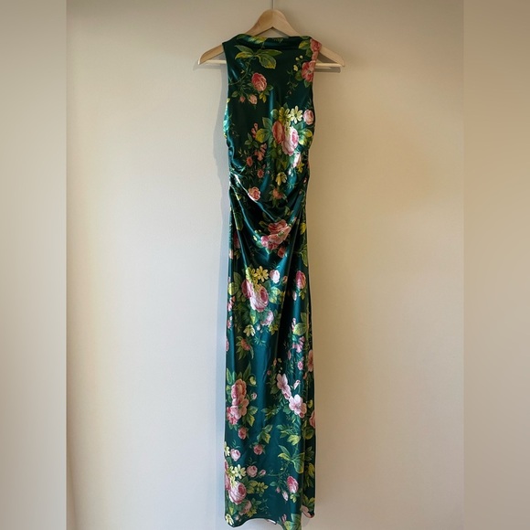 NEW Reformation Anaiis Silk Backless Long Dress Belvedere Green Floral US 2 UK 6 - Picture 3 of 15